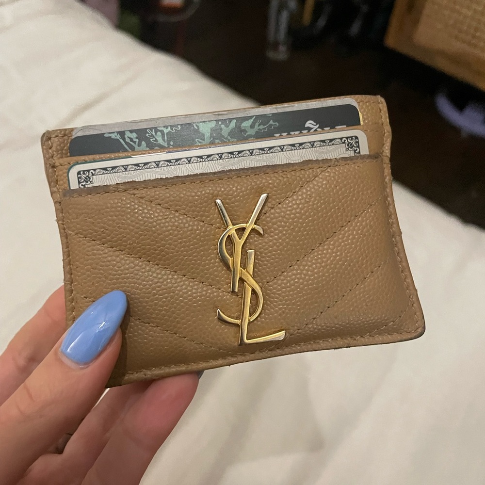 YSL beige cardholder